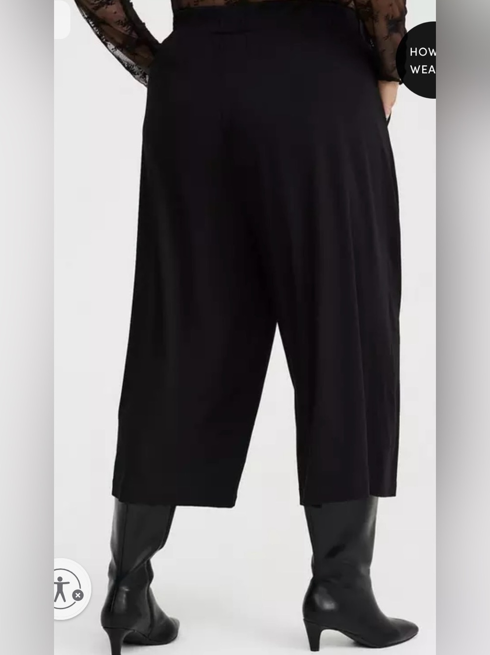 torrid Black Wide-Leg Cropped Pants